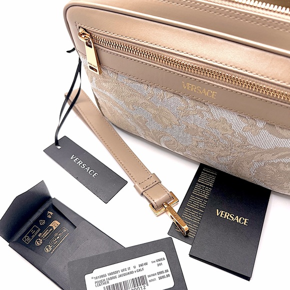 Authentic VERSACE Jacquard Athena Leather Clutch Wristlet Bag Accessories NWT - Picture 5 of 7